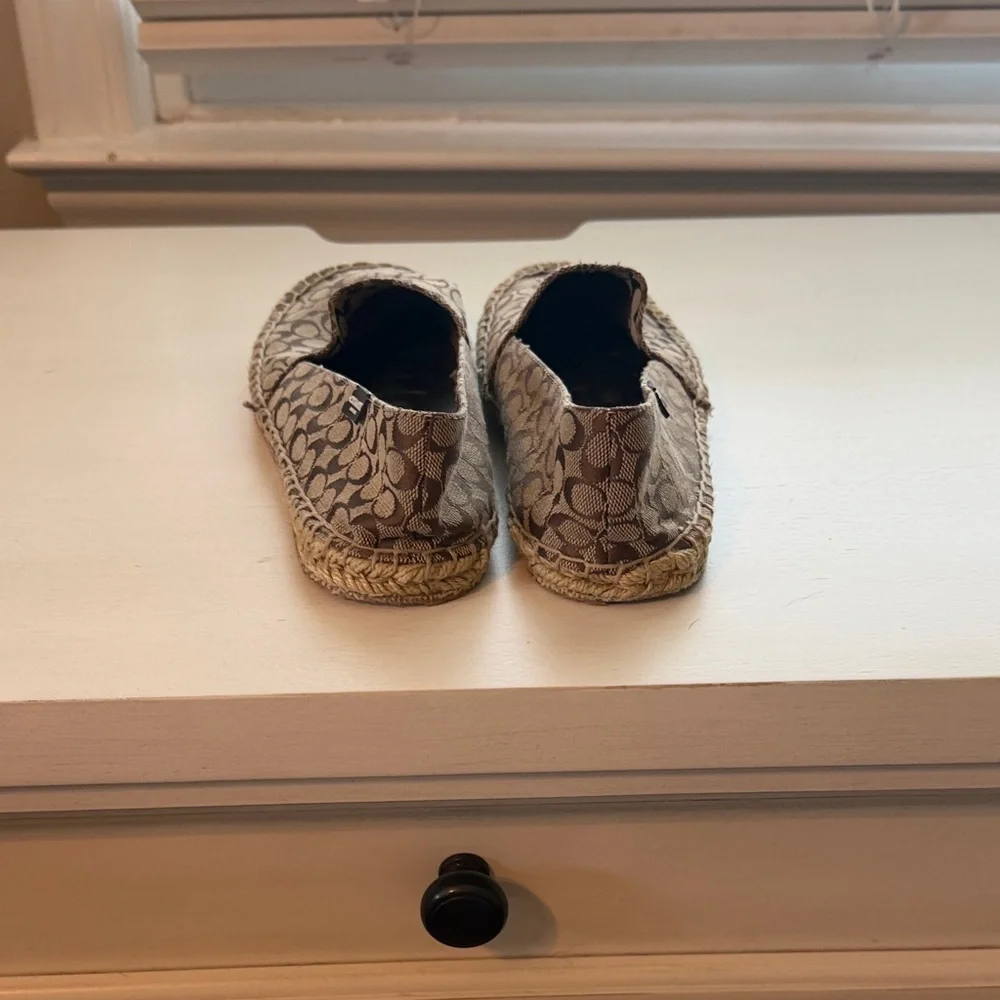 Coach Signature Canvas Espadrille Flats in Brown